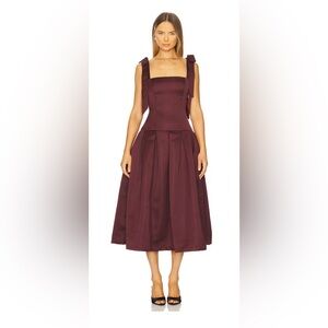 More to Come Iva Midi Dress in Burgundy